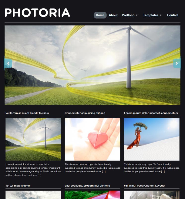 Photoria WordPress шаблон