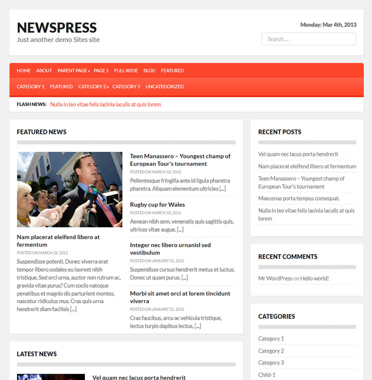 Newspress WordPress шаблон
