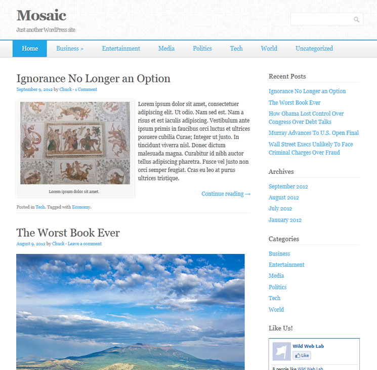 Mosaic WordPress шаблон
