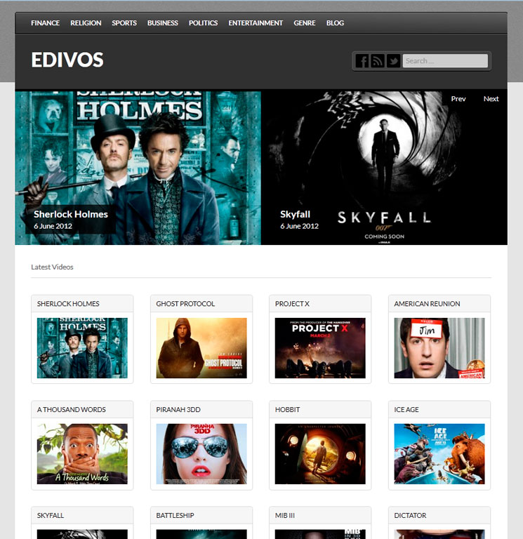 Edivos WordPress шаблон