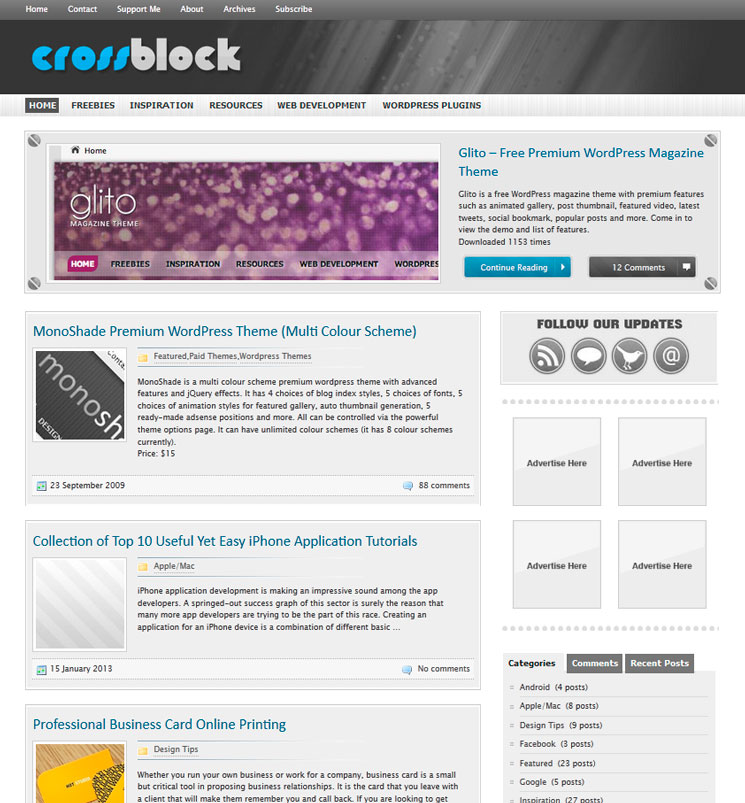 CrossBlock WordPress шаблон
