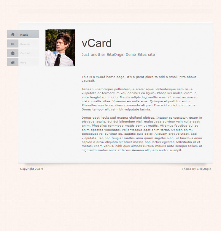vCard WordPress шаблон