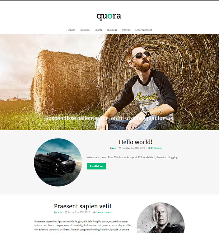 Quora WordPress шаблон
