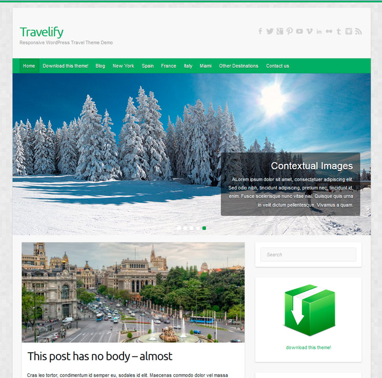 Travelify WordPress шаблон