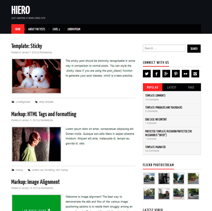 Hiero WordPress шаблон