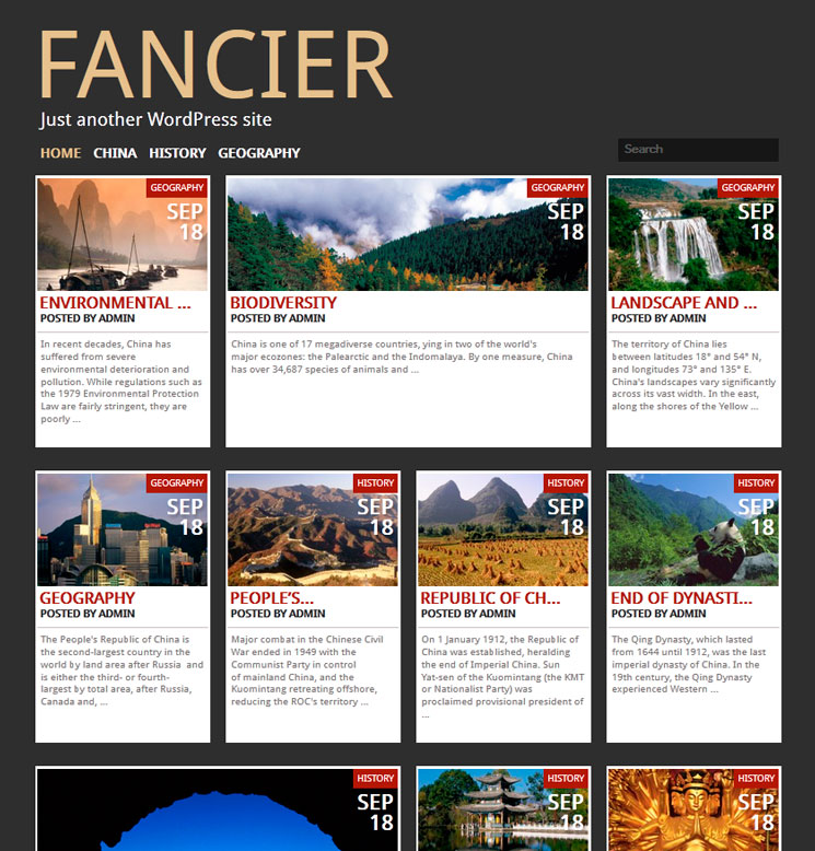 Fancier WordPress шаблон