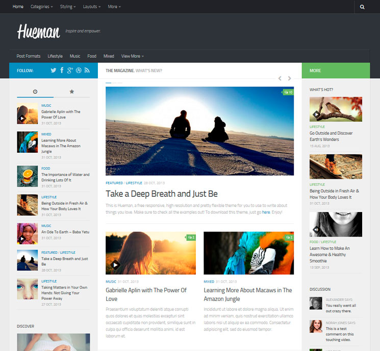 Hueman WordPress шаблон