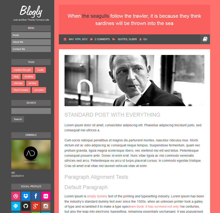Blogly Lite WordPress шаблон