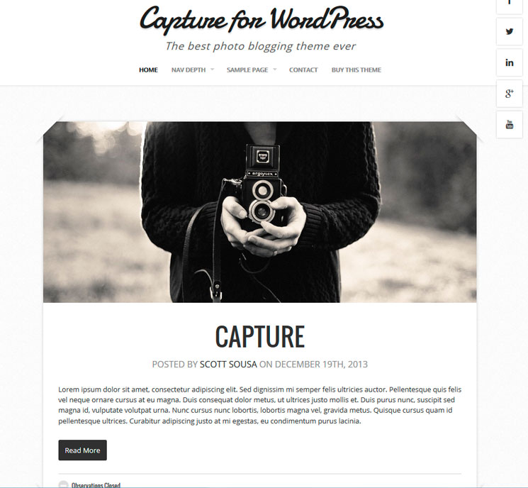 Capture WordPress шаблон