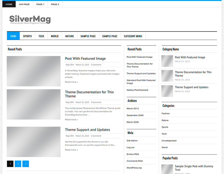 Silver Mag Lite WordPress шаблон