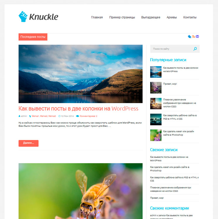  Knuckle WordPress шаблон