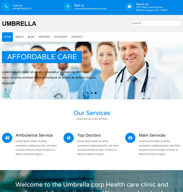 Umbrella WordPress шаблон